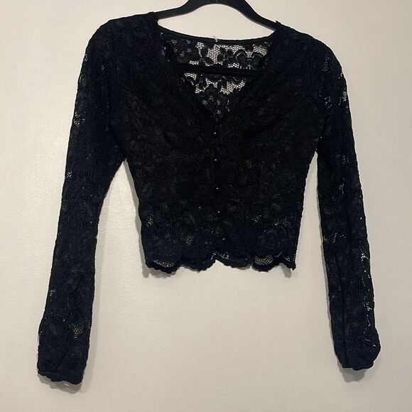 Tops - Black Lace Blouse